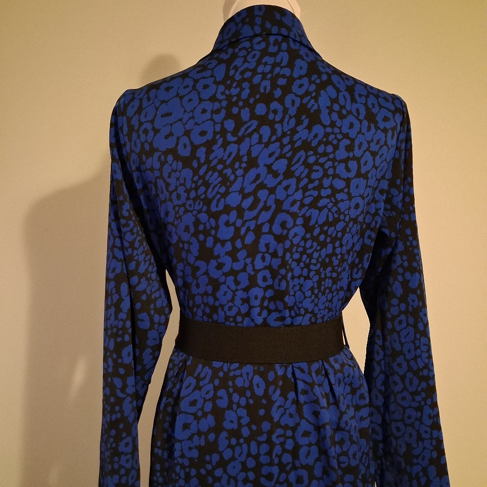 Black And Blue Long Sleeve Dress Size Small - Picture 4 of 10